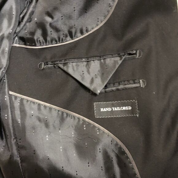 Angelo Rossi Solid Black Hand Tailored Performance Stretch Blazer Men’s 40L - Picture 10 of 16